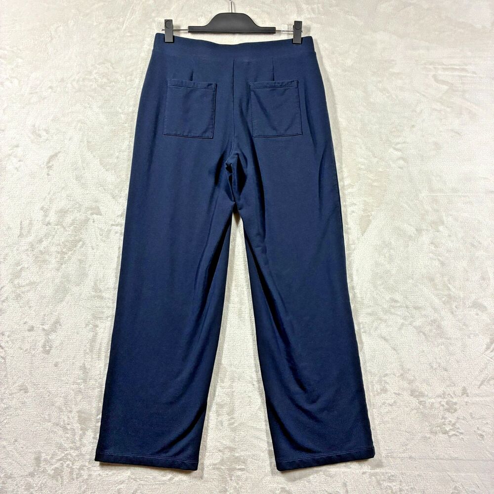J Jill Pure Jill Affinity French Terry Wide Leg Lounge Pants S Navy Back Pockets